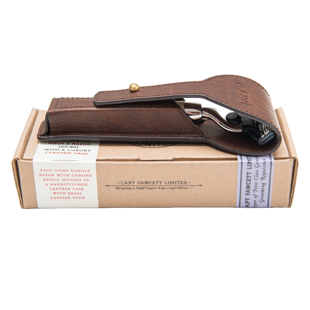 Razor with Leather Razor Case