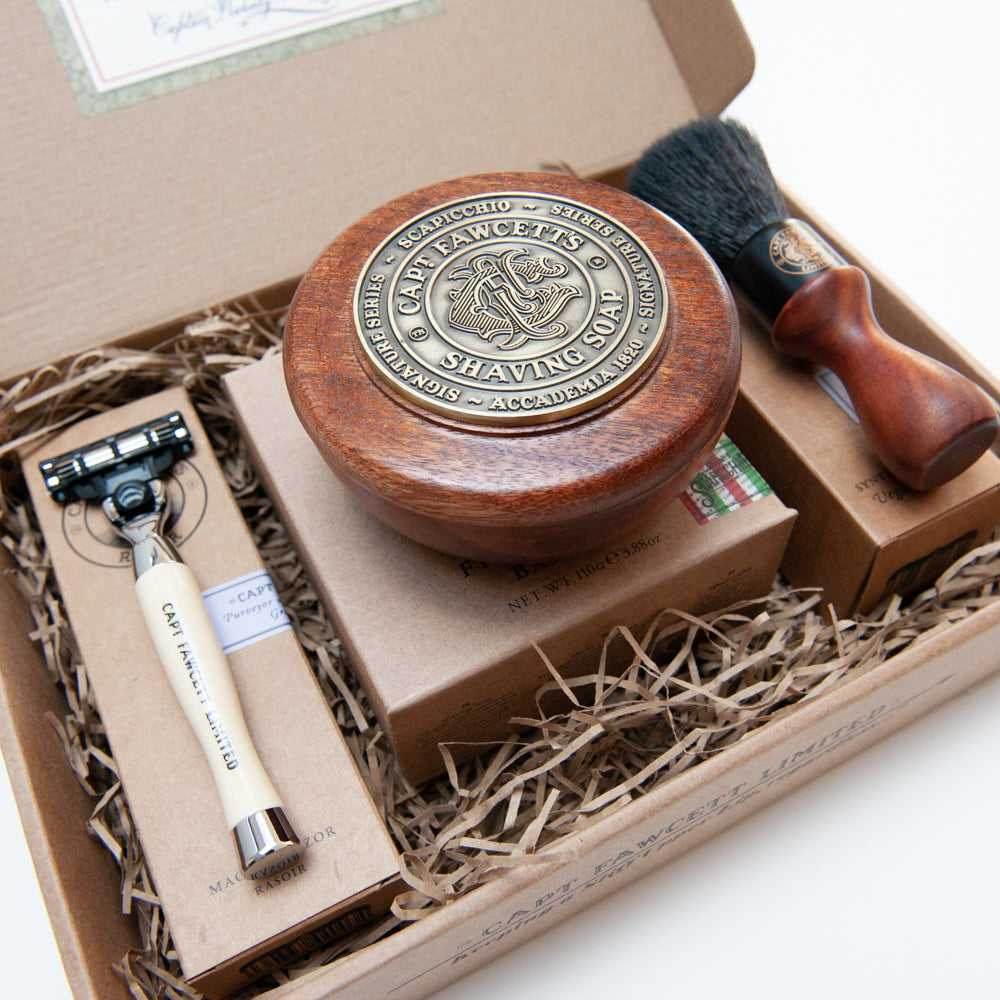 Scapicchio Shaving Soap, Shaving Brush and Razor Gift Set